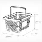 Корзина покупательская пластиковая 28 л, 51.5×34×26 см, зелёная - Фото 2