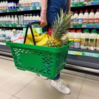 Корзина покупательская пластиковая 28 л, 51.5×34×26 см, зелёная  (артикул 4412242)  большой выбор товаров оптом и в розницу по низким ценам с доставкой