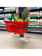 Корзина покупательская пластиковая 28 л, 51.5×34×26 см, красная - Фото 3