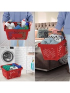 Корзина покупательская пластиковая 28 л, 51.5×34×26 см, красная - Фото 4