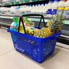 Корзина покупательская пластиковая 28 л, 51.5×34×26 см, синяя - Фото 3