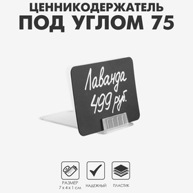 Ценникодержатель под углом 75, 7?4?1 см, цвет прозрачный (комплект 10 шт)