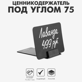 Ценникодержатель под углом 75, 7?4?1 см, цвет чёрный (комплект 10 шт)