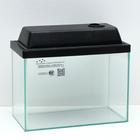 УЦЕНКА Аквариум прямоугольный с крышкой, 15 литров, 34 x 17 x 25/27,5 см, чёрный - Фото 1