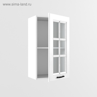 Шкаф навесной «Вегас. В400», со стеклом, 300×400×720 мм, цвет белый