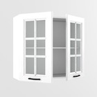 Шкаф навесной В800 со стеклом Вегас, 300х800х720, Белый - Фото 1