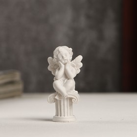 Сувенир полистоун 'Белоснежный ангелочек на колонне' 5,5х2,4х2,6 см