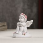 Сувенир полистоун "Белоснежный ангел в розовом веночке на сердце" 6,2х5х4,5 см - Фото 2