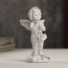Сувенир полистоун "Белоснежный ангел в розовом веночке с крестиком" 8х3,5х3,8 см - Фото 4