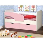 Кровать детская «Дельфин», 2 ящика, 800 × 1900 мм, левая, цвет белый / розовый - фото 298190365