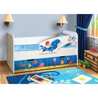 Кровать детская с фотопечатью «Дельфин», 2 ящика, 800х1600 мм, правая, цвет корпус белый - фото 298190367