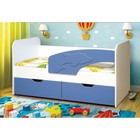 Кровать детская «Дельфин», 2 ящика, 800х1600 мм, правая, цвет белый / синий матовый - фото 298190371