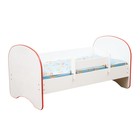 Кровать детская с бортом «Радуга», без ящика, 700х1400 мм, цвет белый / кант красный - фото 298190377