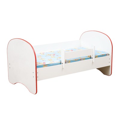 Кровать детская с бортом «Радуга», без ящика, 800х1600 мм, цвет белый / кант красный