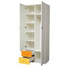 Шкаф 2-х дверный с ящиками «Радуга», 800х490х2100 мм, цвет белый/оранжевый/жёлтый - Фото 2