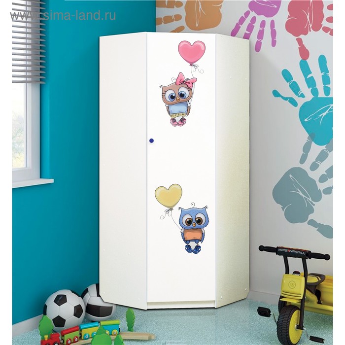 Шкаф угловой детский «Совята 2.2», 850 × 850 × 2100 мм, цвет белый - Фото 1