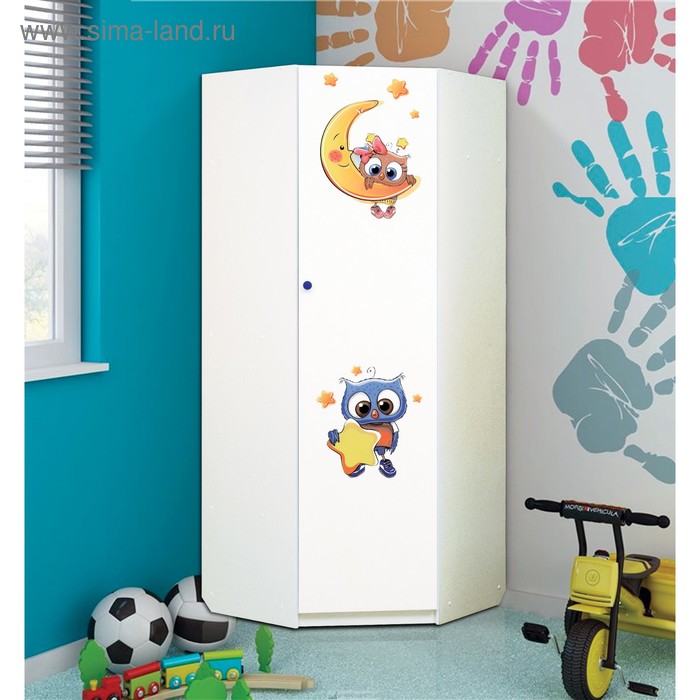 Шкаф угловой детский «Совята 2.1», 850 × 850 × 2100 мм, цвет белый - Фото 1