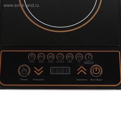 Плитка электрическая Luazon LIP-001, индукционная, 1 конфорка, 2100 Вт, чёрная