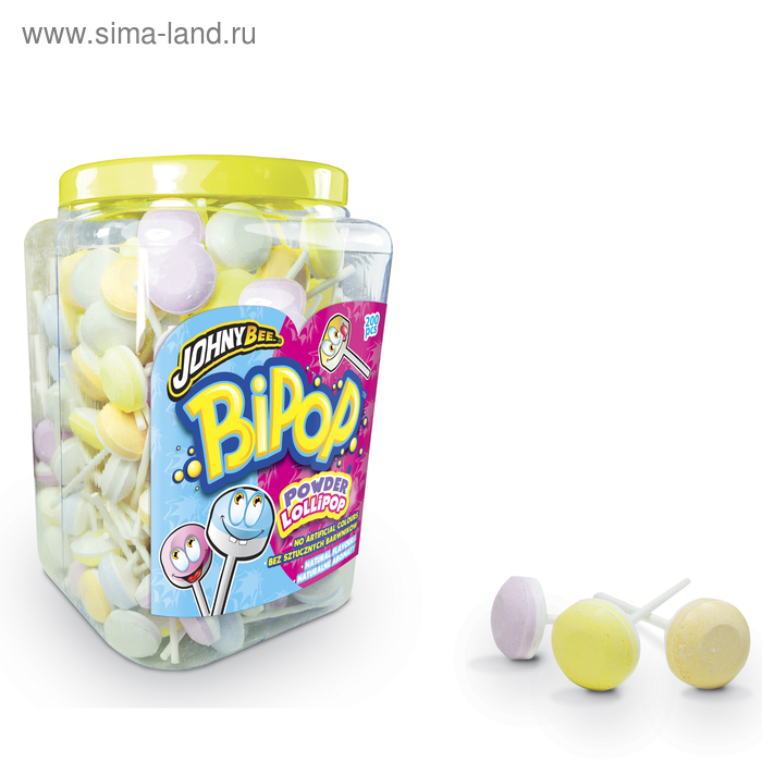 Драже Johny bee bipop на палочке с фруктовым вкусом в упаковке, 8 г - Фото 1