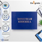 Зачетная книжка для ВУЗ 140×100 мм, Calligrata, жёсткая обложка, бумвинил, синяя - Фото 1