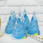 Одноразовая посуда «С днём рождения. 2 годика», 6 тарелок, 6 стаканов, 6 колпаков, 1 гирлянда - фото 42715543