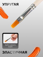 Кисть для рисования, синтетика, № 8, Calligrata, плоская, деревянная ручка - Фото 2