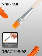 Кисть для рисования, синтетика, № 12, Calligrata, плоская, деревянная ручка - Фото 2