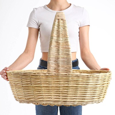 Плетёная корзина продуктовая, 62×41×18/50 см, ручная работа, ива