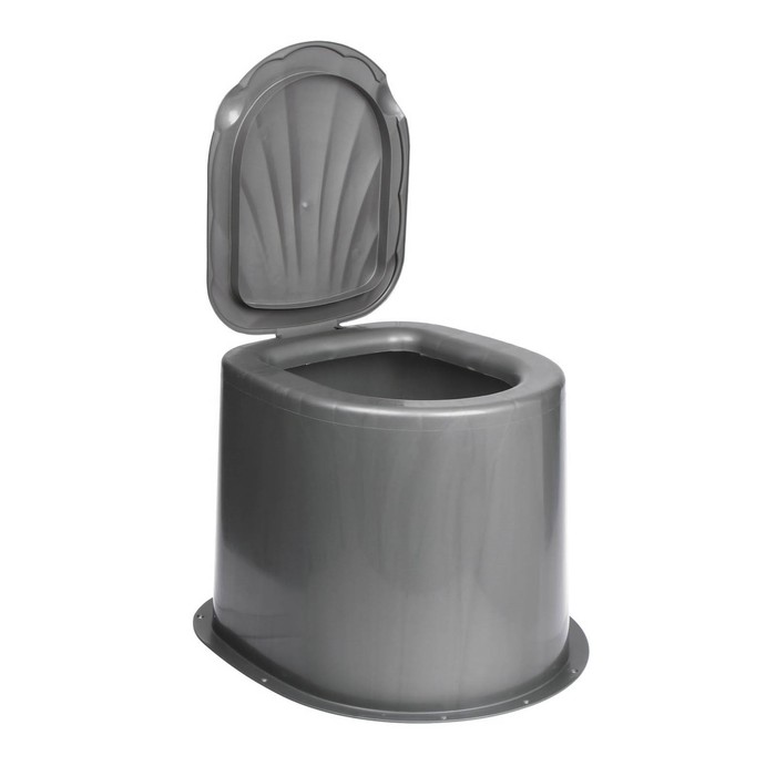 Туалет дачный, h = 35 см, без дна, с отверстиями для крепления к полу, серый - фото 1905560870