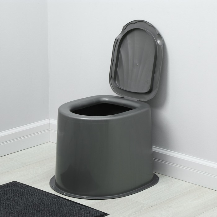 Туалет дачный, h = 35 см, без дна, с отверстиями для крепления к полу, серый - Фото 1