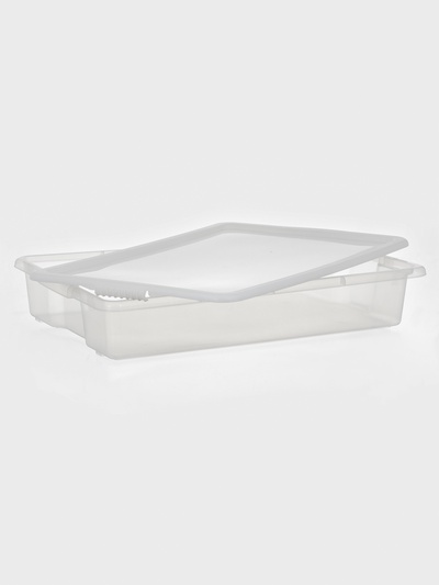 Контейнер для хранения Porter, 18 л, 66×42×12 см, с крышкой, цвет слоновая кость