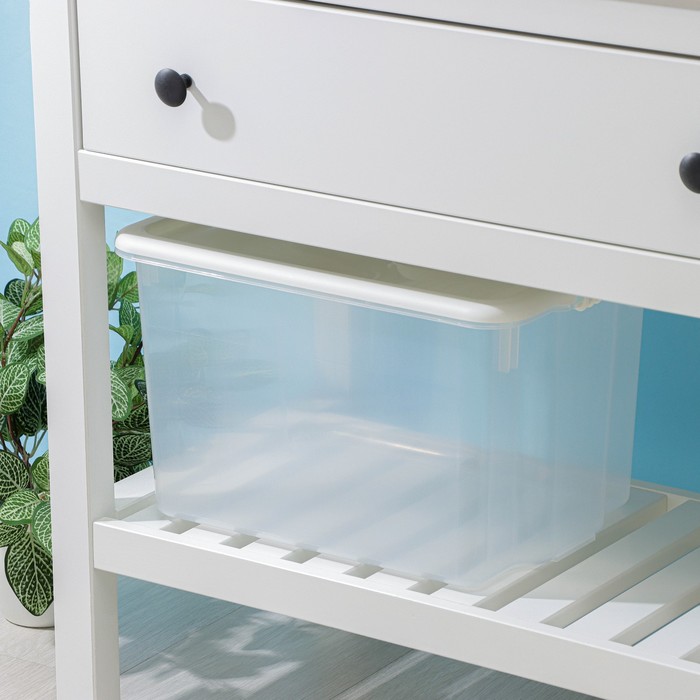 Контейнер для хранения Porter, 21 л, 42×32×26 см, с крышкой, цвет слоновая кость - Фото 1