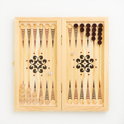 Нарды "Волк", деревянная доска 40 х 40 см, с полем для игры в шашки