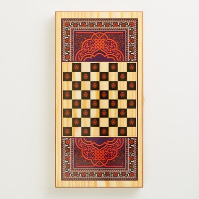 Нарды "Волк", деревянная доска 40 х 40 см, с полем для игры в шашки