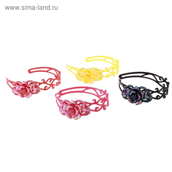 ободок для волос глянец блеск узор роза - Фото 1
