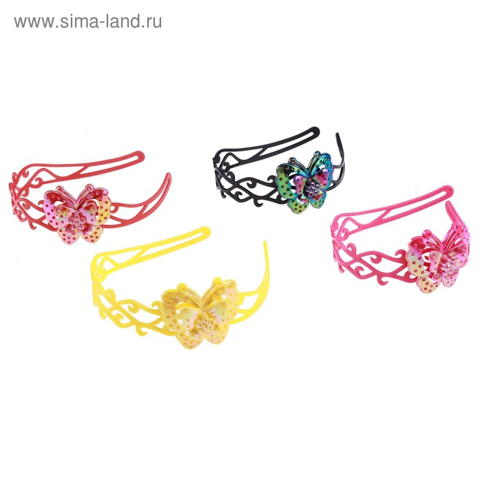 ободок для волос глянец блеск узор бабочка - Фото 1