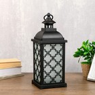 Фигурка светящаяся RISALUX «Фонарь: Домашний очаг с эффектом пламени», 21×LED, ночник, чёрный, 13.5×13.5×38 см - фото 57928904