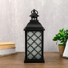 Фигурка светящаяся RISALUX «Фонарь: Домашний очаг с эффектом пламени», 21×LED, ночник, чёрный, 13.5×13.5×38 см - фото 7345509