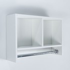Шкаф подвесной для ванной комнаты со штангой для полотенец белый, 60 х 15,4 х 40 см - Фото 2