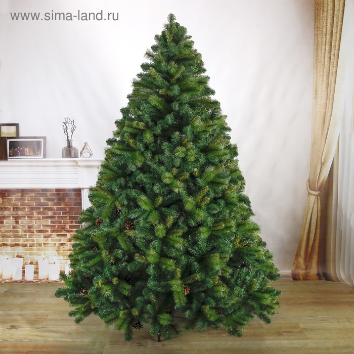 Искусственная ёлка «ЕлкиТорг. Байкальская» с шишками, 240 см, d нижнего яруса 160 см, 2000 смешанные ветки - Фото 1