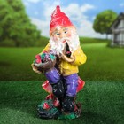 Садовая фигура "Гном на грибочке", разноцветная, гипс, 44.5 см, микс - Фото 1