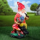 Садовая фигура "Гном на грибочке", разноцветная, гипс, 44.5 см, микс - Фото 4