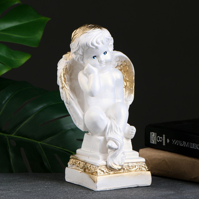Фигура "Ангел на Пьедестале" белый 25х14х12см - Фото 1