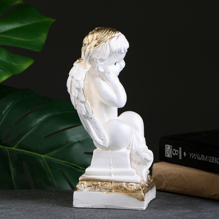 Фигура "Ангел на Пьедестале" белый 25х14х12см - фото 1911371847