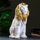 Фигура "Лев сидя огромный" перламутр/золото, 55х28х43см - фото 8829426