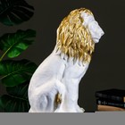 Фигура "Лев сидя огромный" перламутр/золото, 55х28х43см - Фото 2