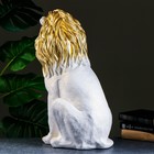 Фигура "Лев сидя огромный" перламутр/золото, 55х28х43см - Фото 3