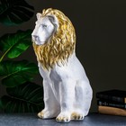 Фигура "Лев сидя огромный" перламутр/золото, 55х28х43см - Фото 4