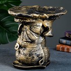 Фигура-подставка для мелочей «Слон с листком», столик, гипс, бронза с золотом, 29×28×29 см - Фото 4