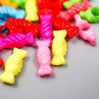 Бусины для творчества пластик "Цветные конфетки" перламутр набор 60 шт 0,5х1,5х0,5 см - Фото 2